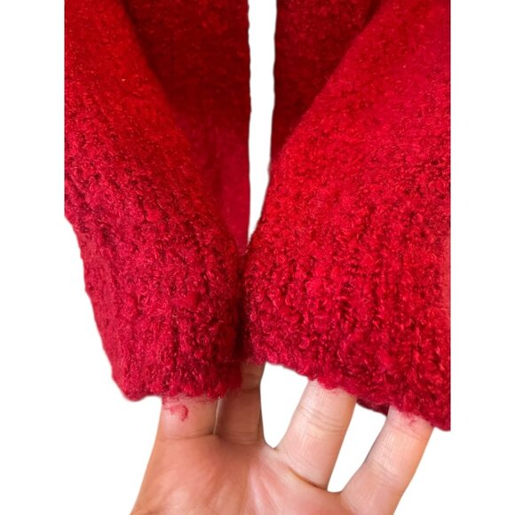 Designers Originals Vintage Open Style Wool Blend Deep Red Cardigan Jacket Sz L - Picture 5 of 8